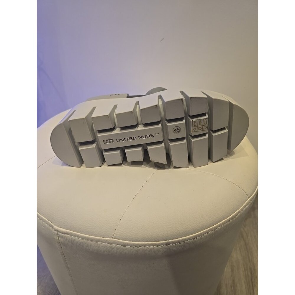 United Nude Loafers Composite Grip Shoes Gray Leather Wedge Chunky Platform 40 9 - Picture 5 of 10
